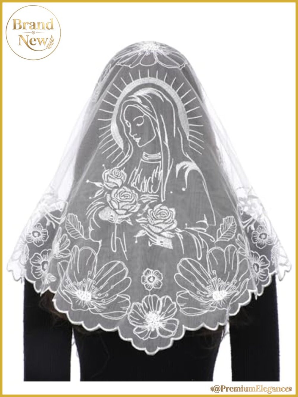 White Lace Catholic Chapel Veil for Women